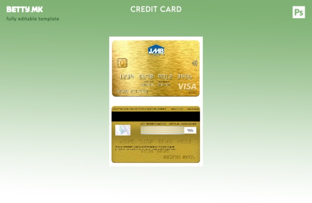 модерен стил Јамајка Хипотека банка виза златна картичка шаблон